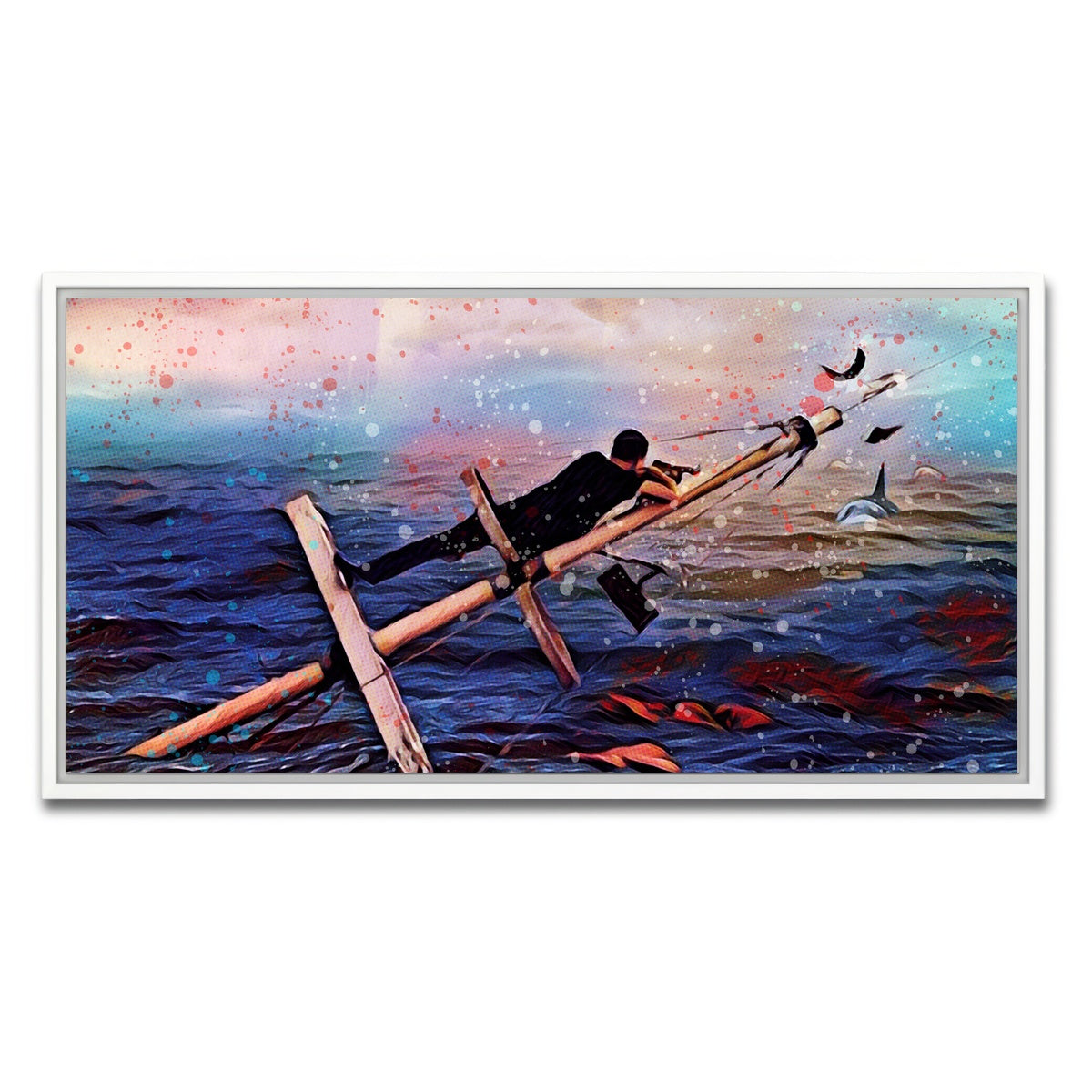 AUTO-MOCKUP WHITE | Jaws | 1 Piece | White Framed Canvas | group=2x1