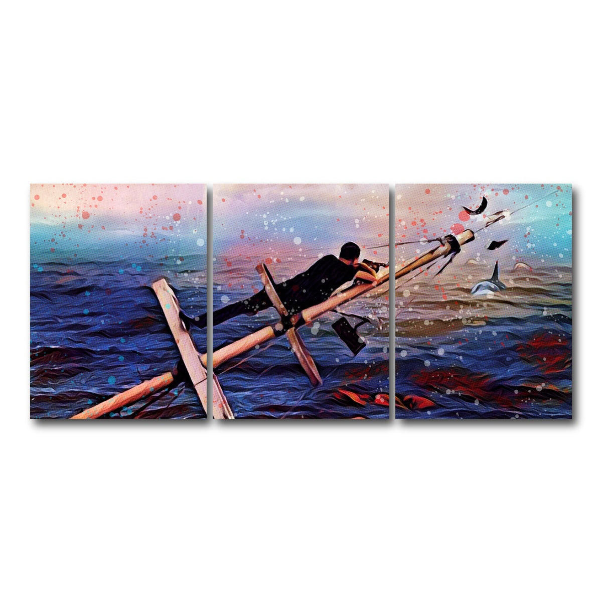 AUTO-MOCKUP WHITE | Jaws | 3 Piece | Gallery Wrap Canvas | group=18x24