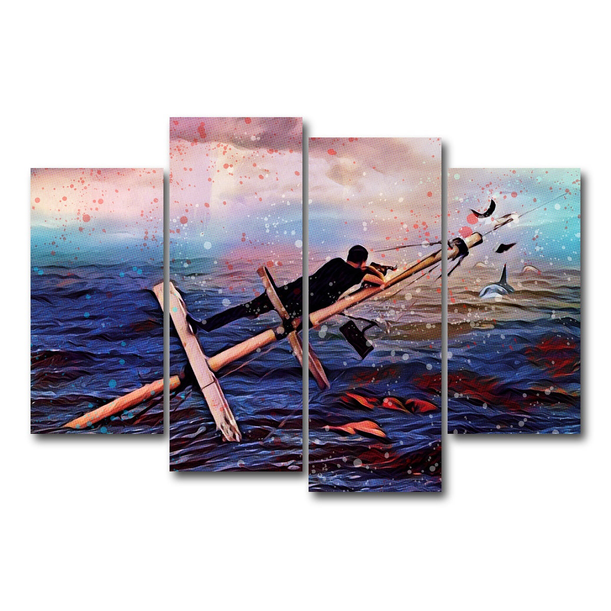 AUTO-MOCKUP WHITE | Jaws | 4 Piece | Gallery Wrap Canvas | group=4_short