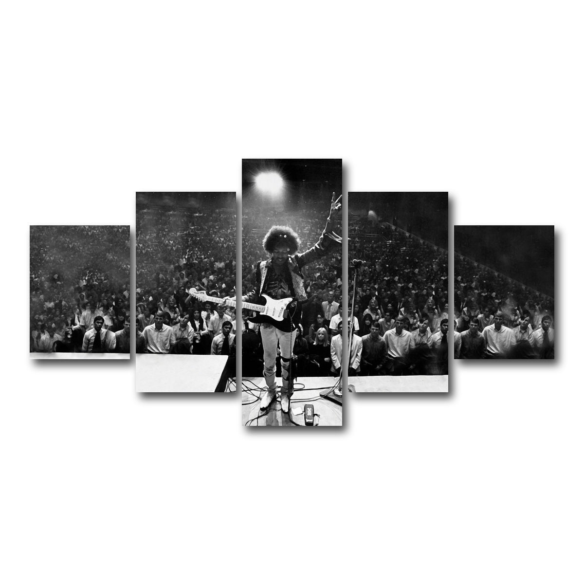 AUTO-MOCKUP WHITE | Jimi Hendrix Black and White | 5 Piece | Gallery Wrap Canvas | group=5_short