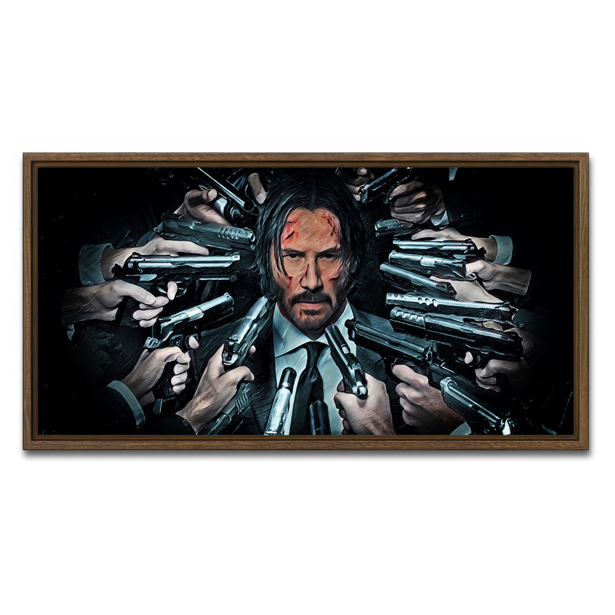 AUTO-MOCKUP WHITE | John Wick | 1 Piece | Walnut Frame | group=2x1