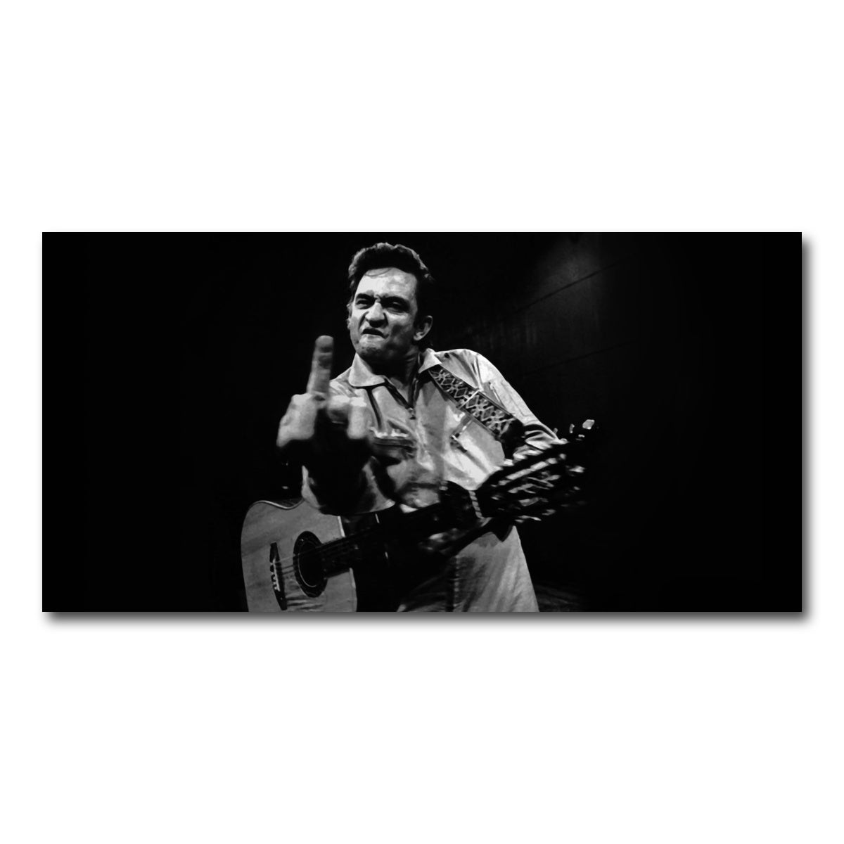 AUTO-MOCKUP WHITE | Johnny Cash Flip Off | 1 Piece | Gallery Wrap Canvas | group=2x1