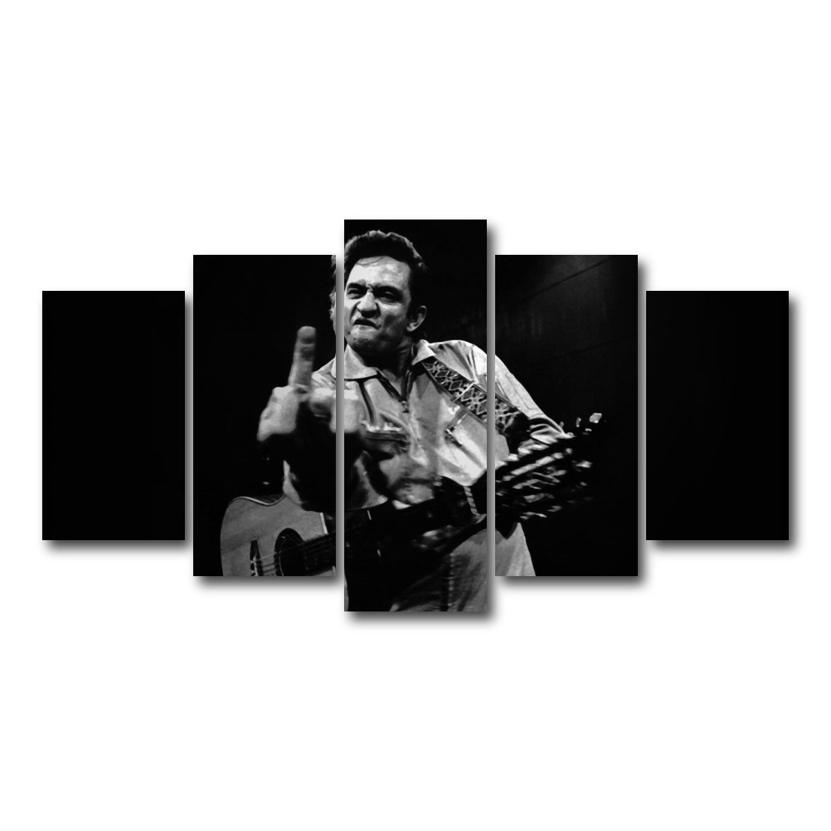 AUTO-MOCKUP WHITE | Johnny Cash Flip Off | 5 Piece | Gallery Wrap Canvas | group=5_normal