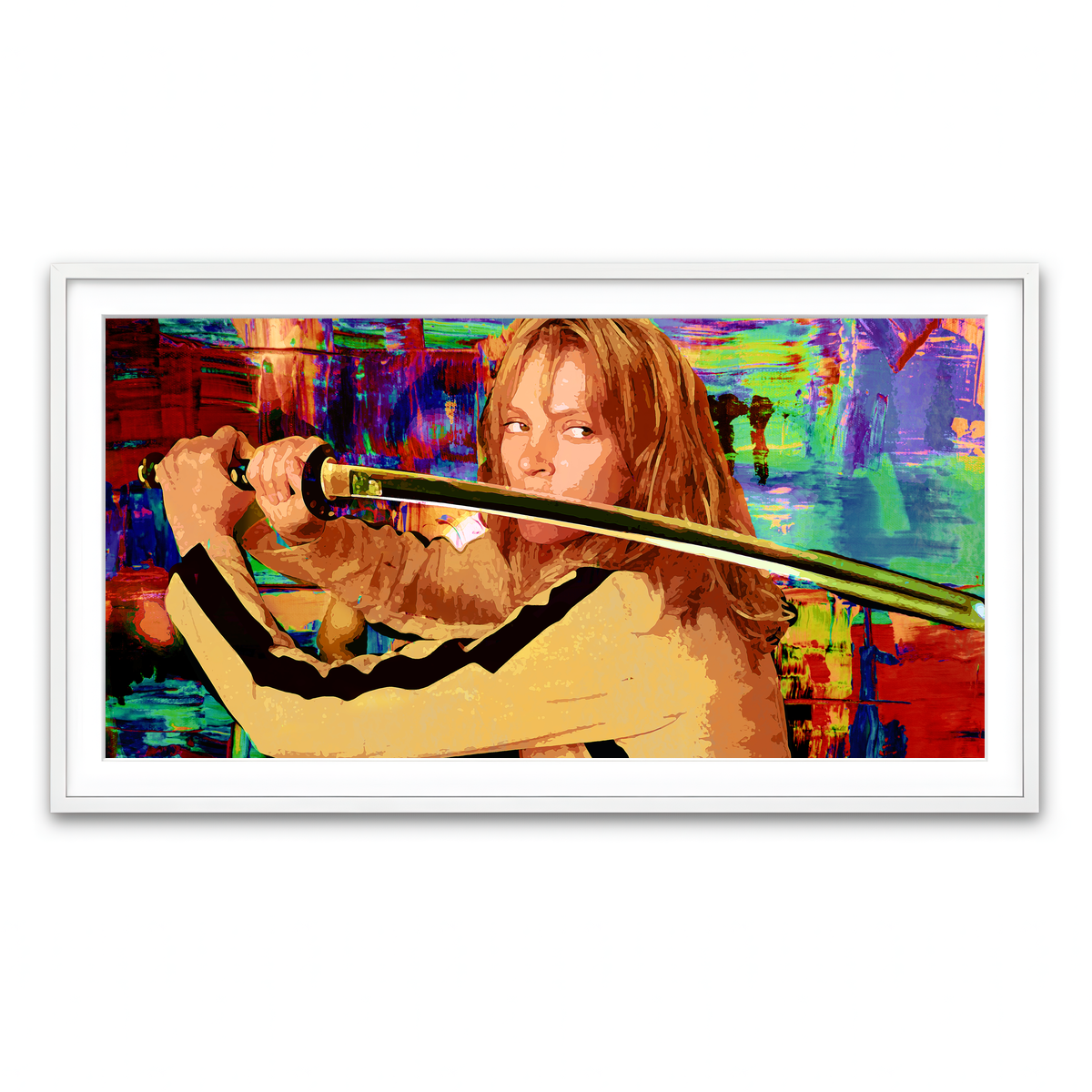 Framed Print 2x1 White