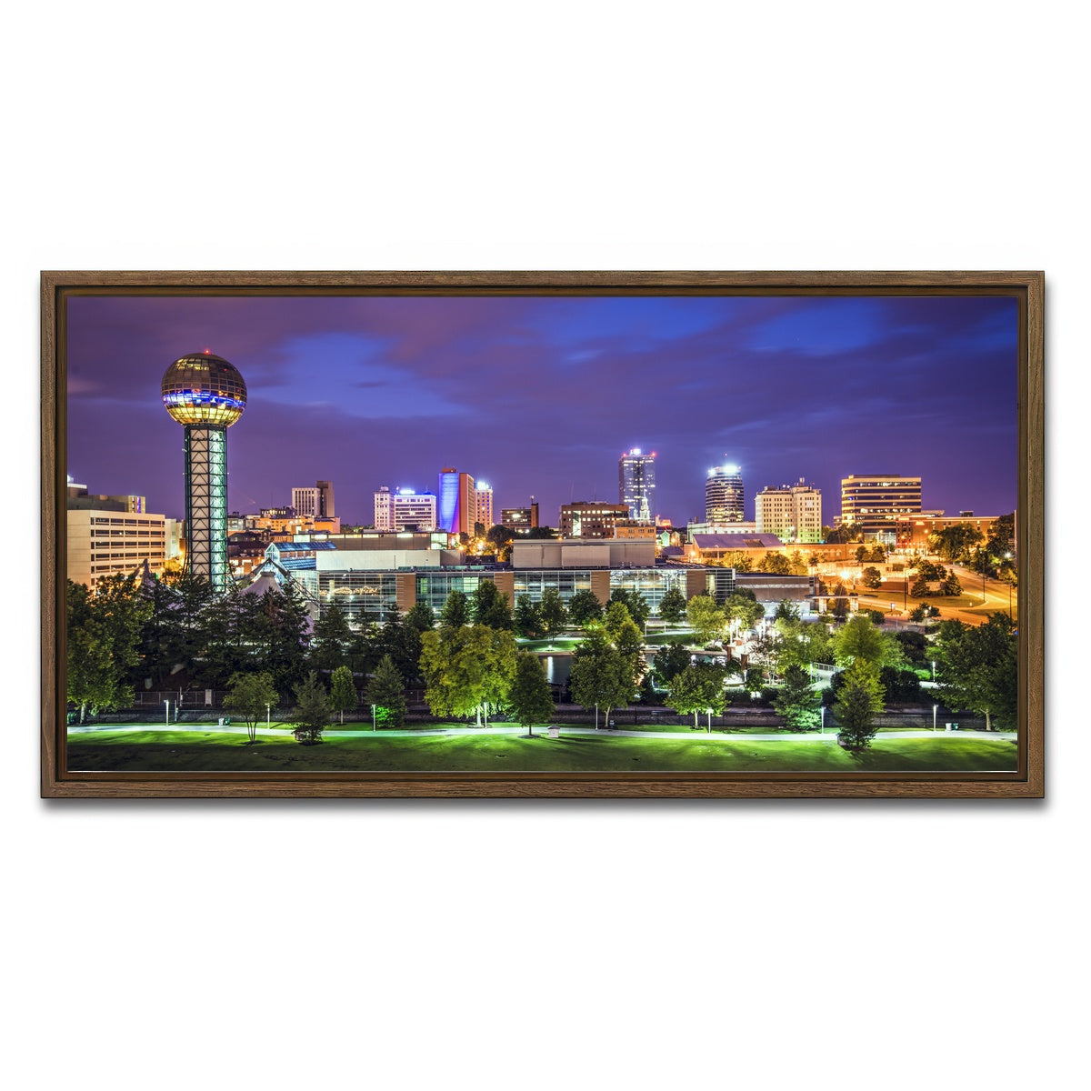 AUTO-MOCKUP WHITE | Knoxville Downtown | 1 Piece | Walnut Framed Canvas | group=2x1