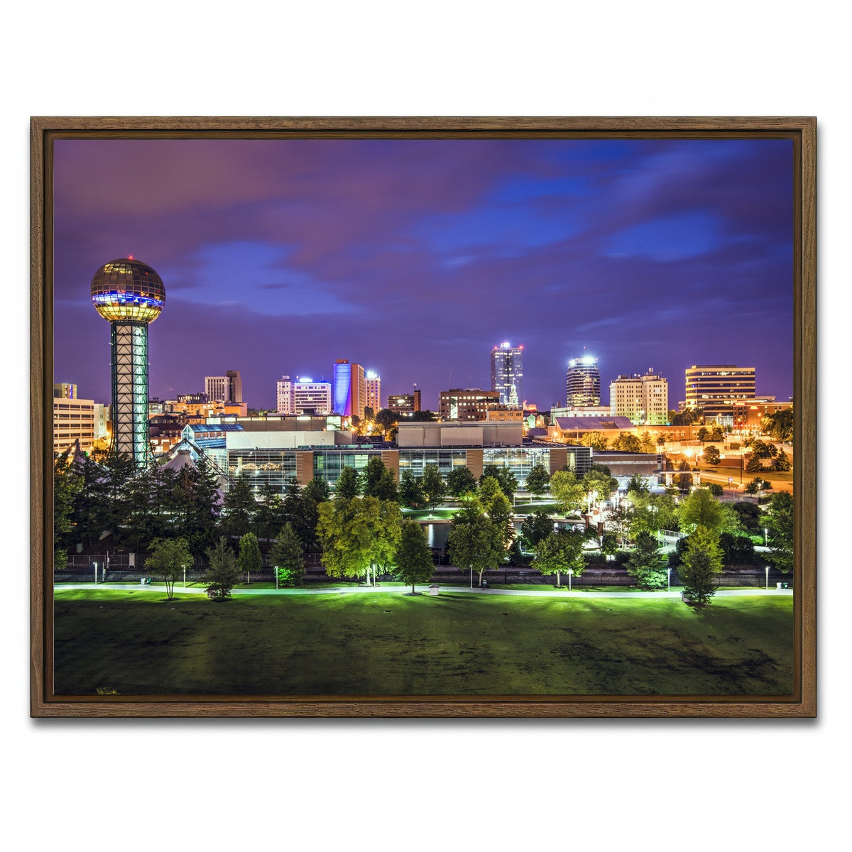 AUTO-MOCKUP WHITE | Knoxville Downtown | 1 Piece | Walnut Framed Canvas | group=4x3