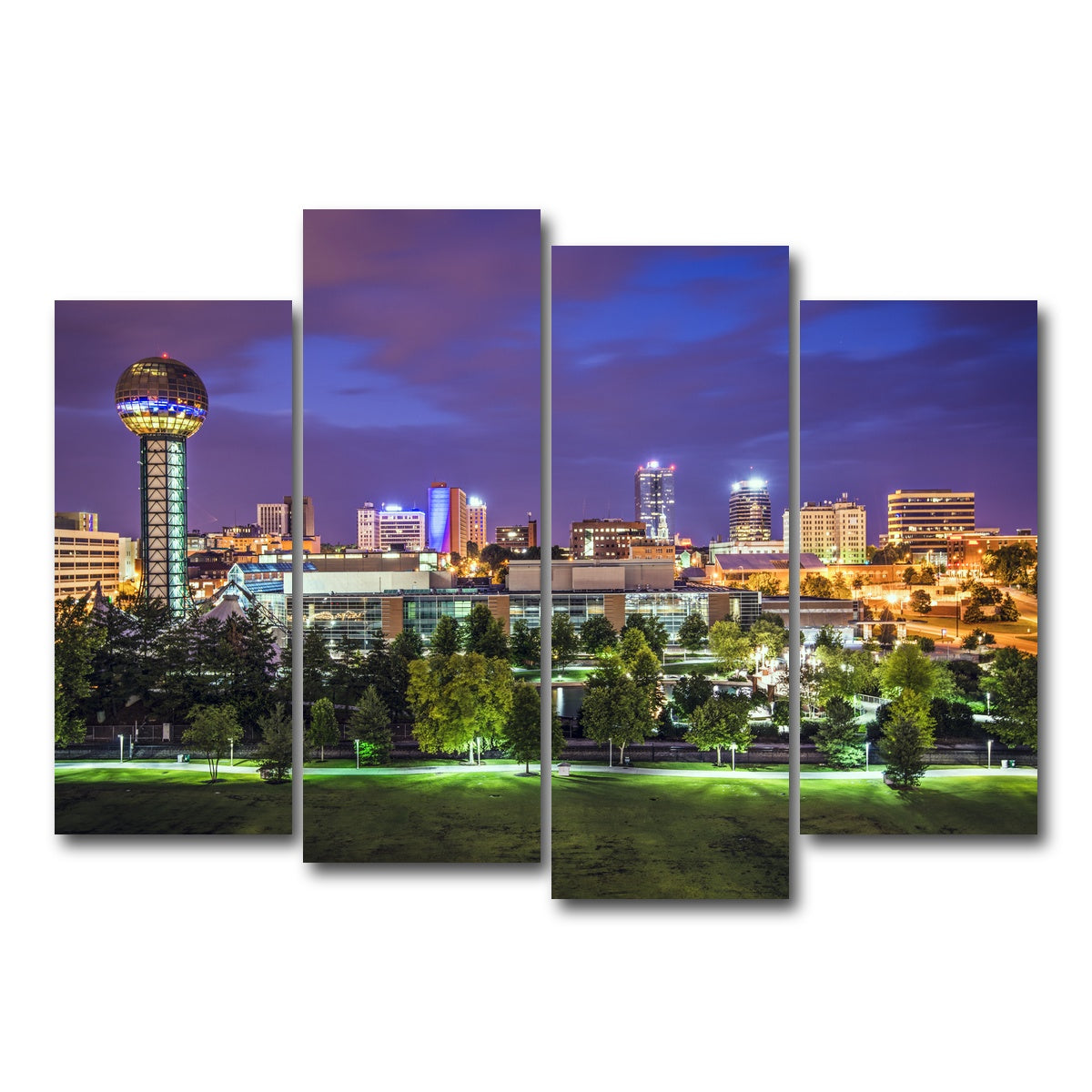 AUTO-MOCKUP WHITE | Knoxville Downtown | 4 Piece | Gallery Wrap Canvas | group=4_normal