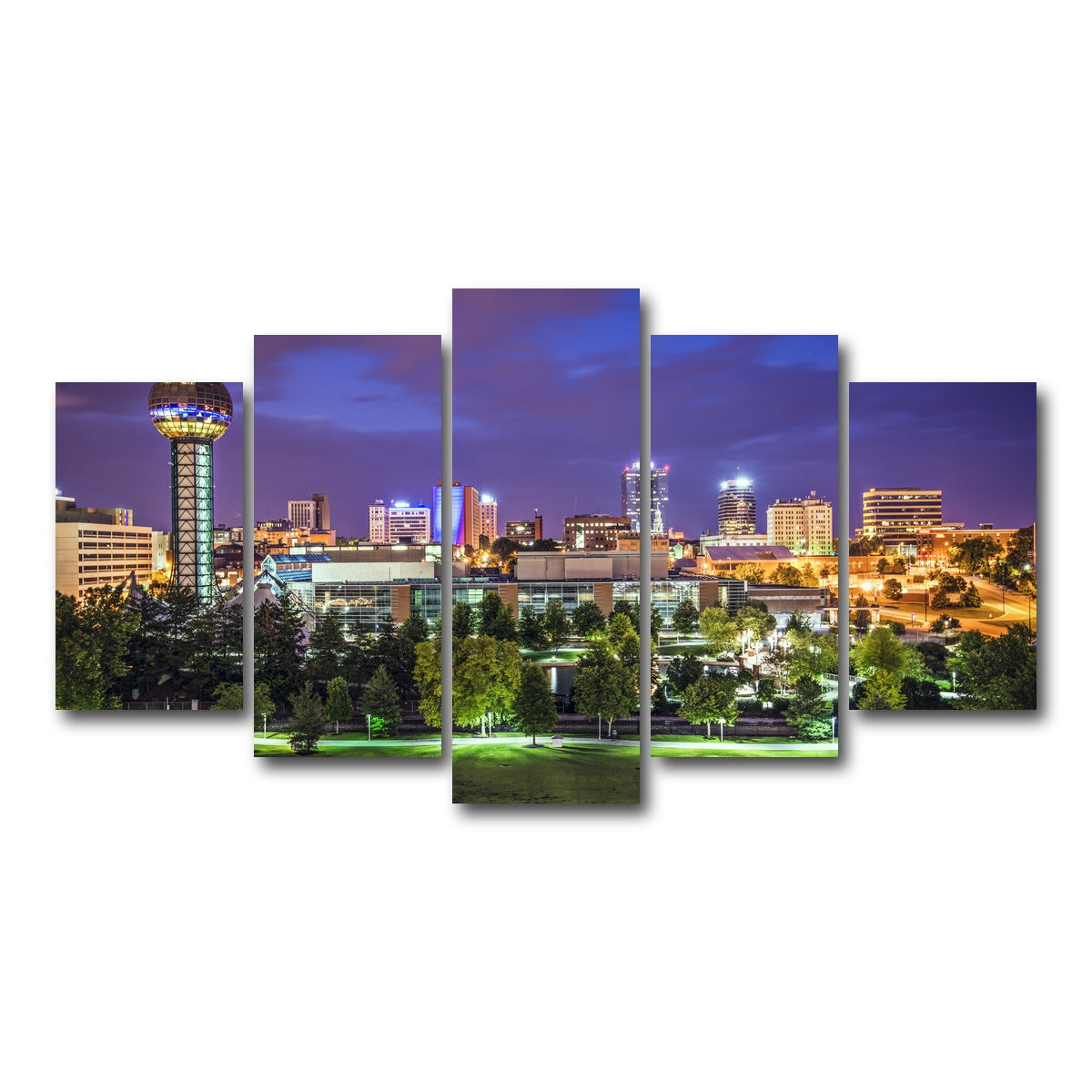 AUTO-MOCKUP WHITE | Knoxville Downtown | 5 Piece | Gallery Wrap Canvas | group=5_normal