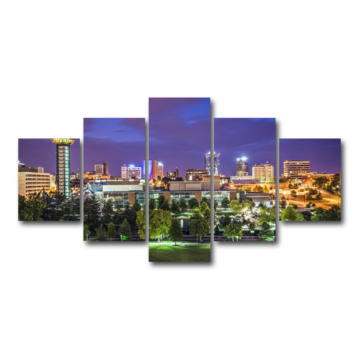 AUTO-MOCKUP WHITE | Knoxville Downtown | 5 Piece | Gallery Wrap Canvas | group=5_short