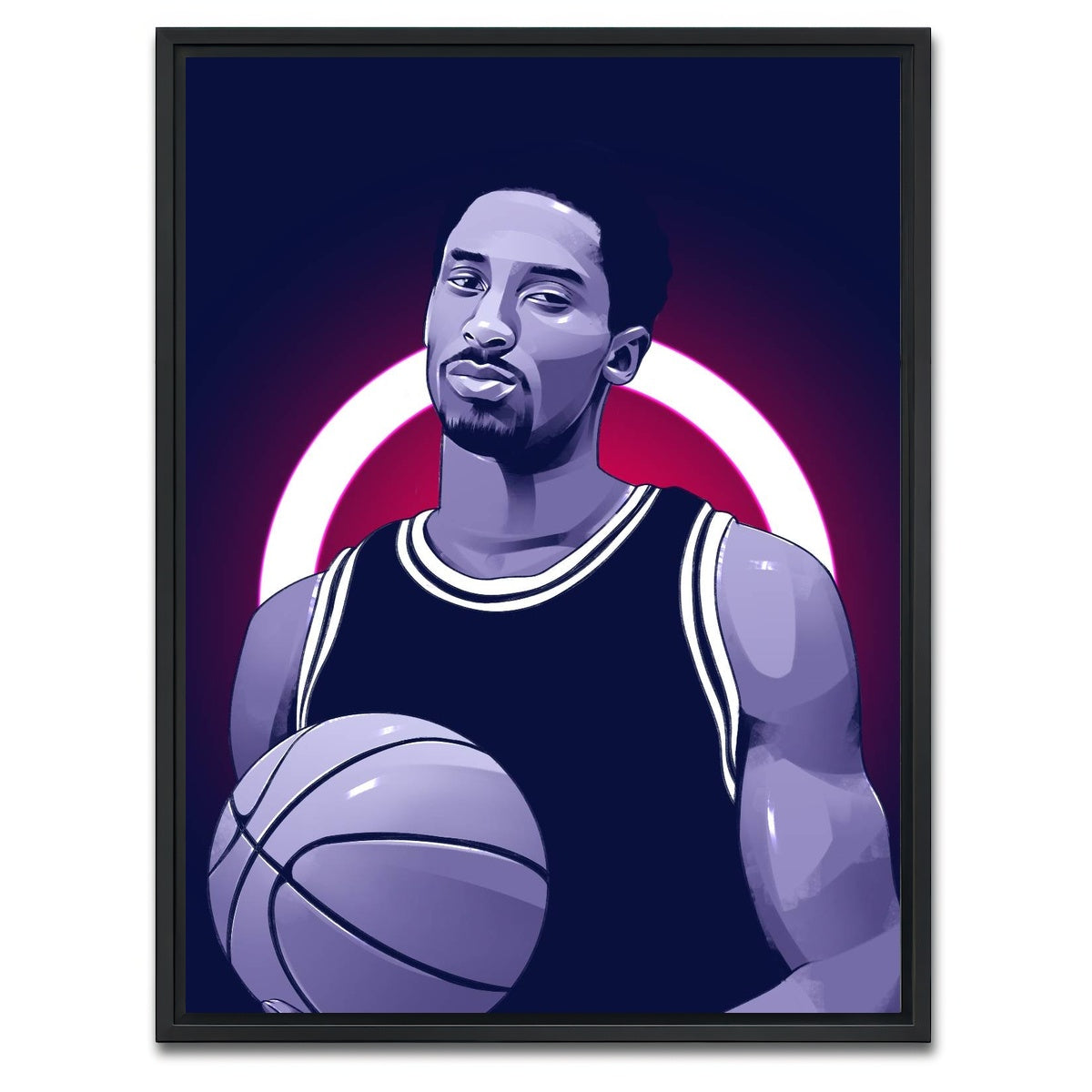 AUTO-MOCKUP WHITE | Kobe Bryant Blue | 1 Piece | Black Framed Canvas | group=3x4