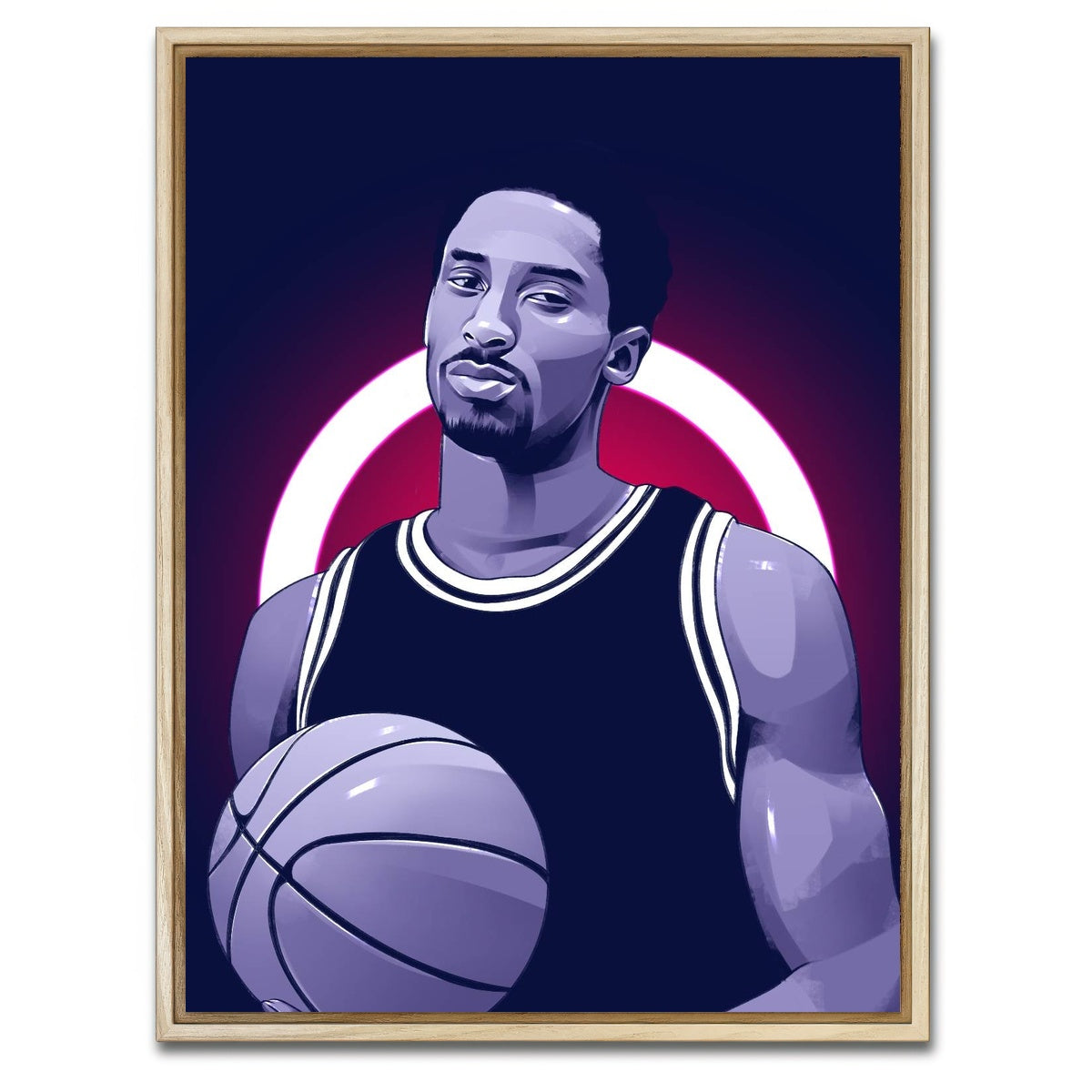 AUTO-MOCKUP WHITE | Kobe Bryant Blue | 1 Piece | Natural Framed Canvas | group=3x4