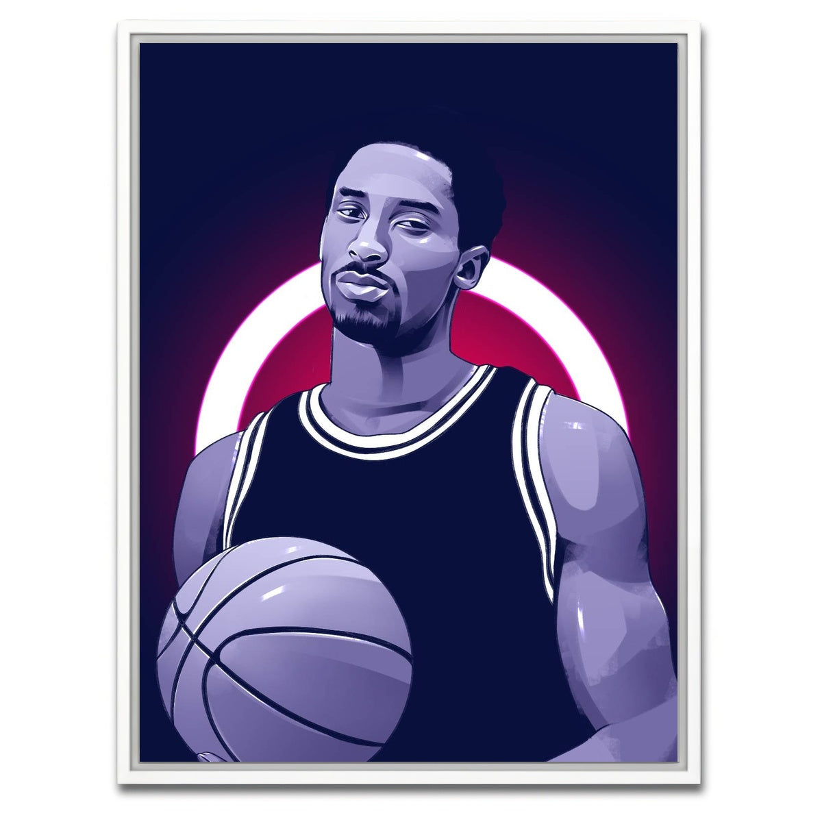 AUTO-MOCKUP WHITE | Kobe Bryant Blue | 1 Piece | White Framed Canvas | group=3x4