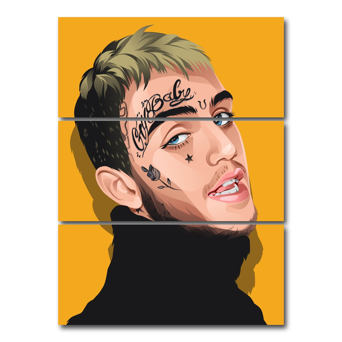 AUTO-MOCKUP WHITE | Lil Peep | 3 Piece | Gallery Wrap Canvas | group=8x18_stacked