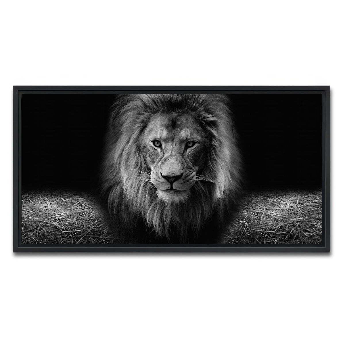 AUTO-MOCKUP WHITE | Lion head | 1 Piece | Black Framed Canvas | group=2x1