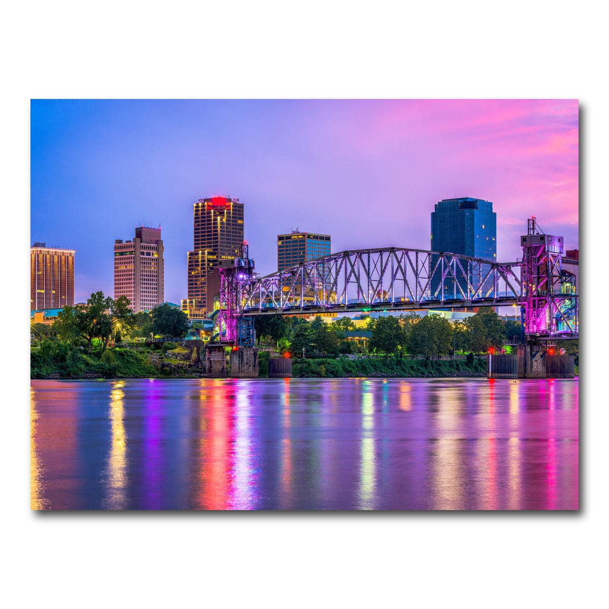 AUTO-MOCKUP WHITE | Little Rock Skyline | 1 Piece | Gallery Wrap Canvas | group=4x3