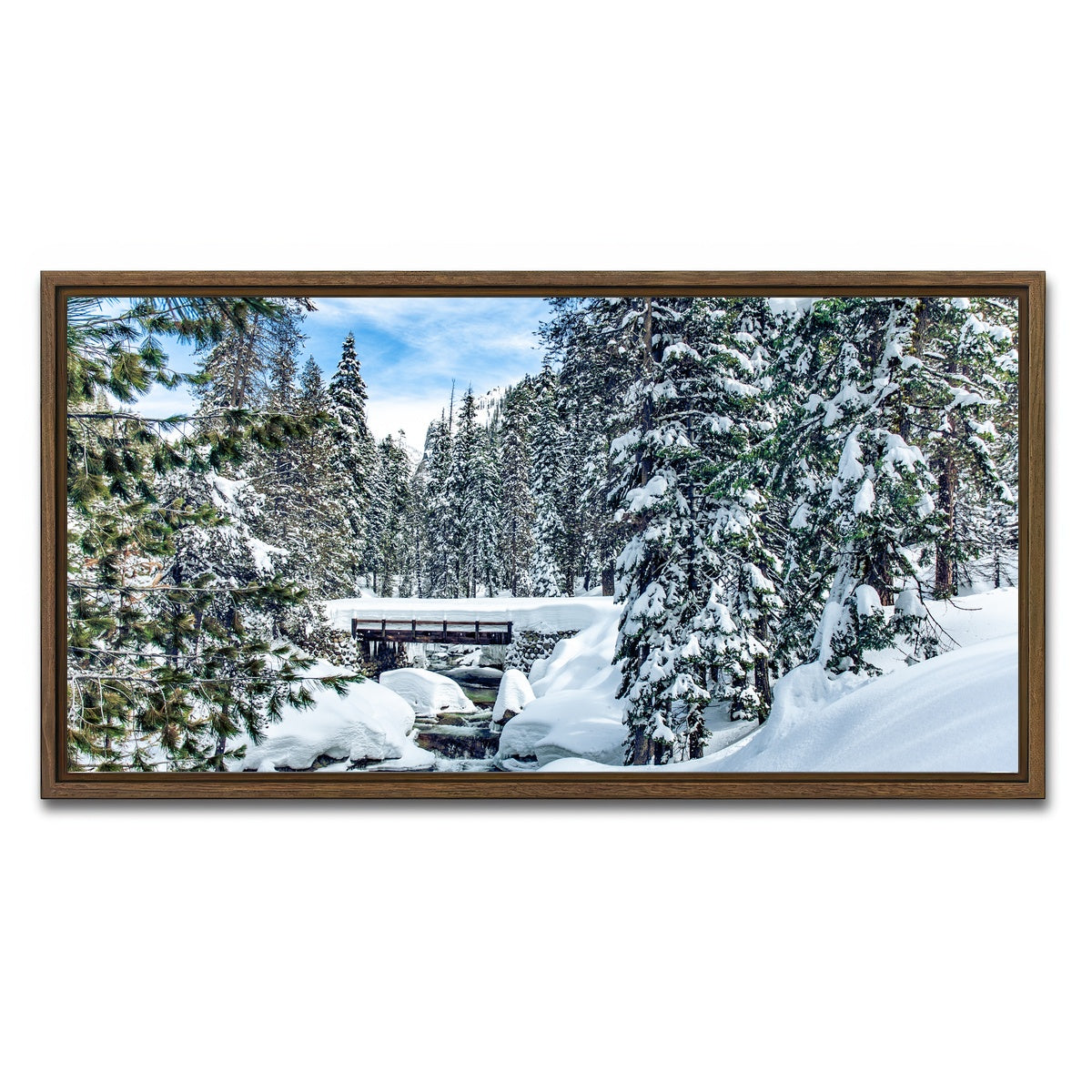 AUTO-MOCKUP WHITE | Lodgepool Bridge | 1 Piece | Walnut Framed Canvas | group=2x1