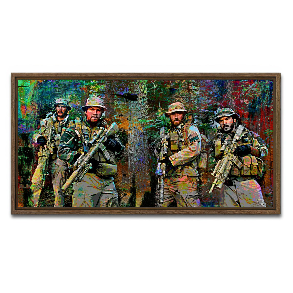 AUTO-MOCKUP WHITE | Lone Survivor Crew | 1 Piece | Walnut Framed Canvas | group=2x1