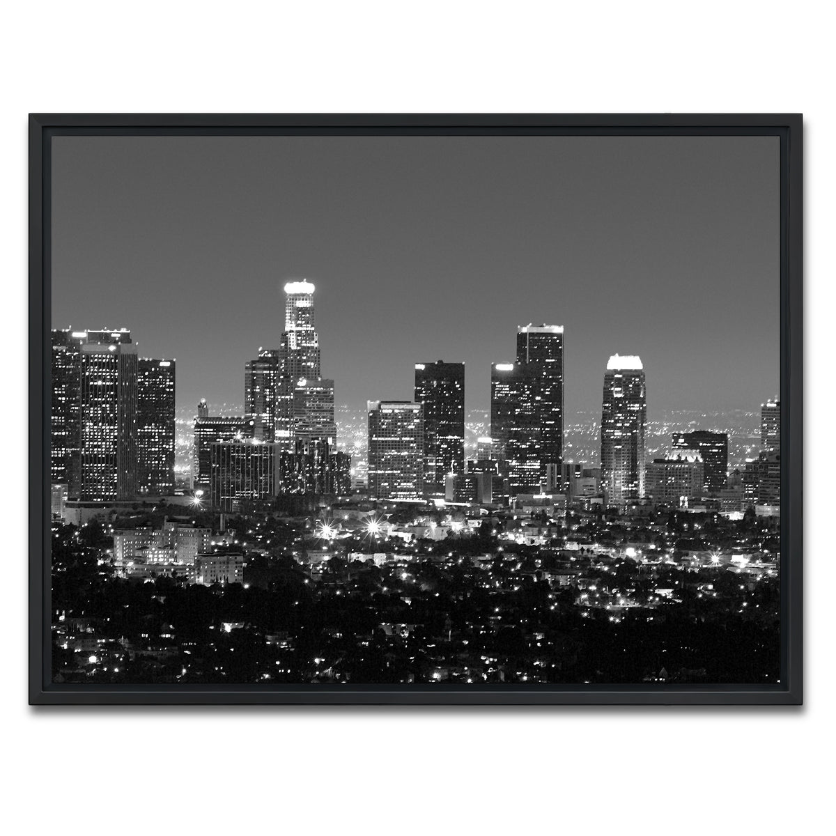 AUTO-MOCKUP WHITE | Los Angeles Skyline Wall Art | 1 Piece | Black Frame | group=4x3