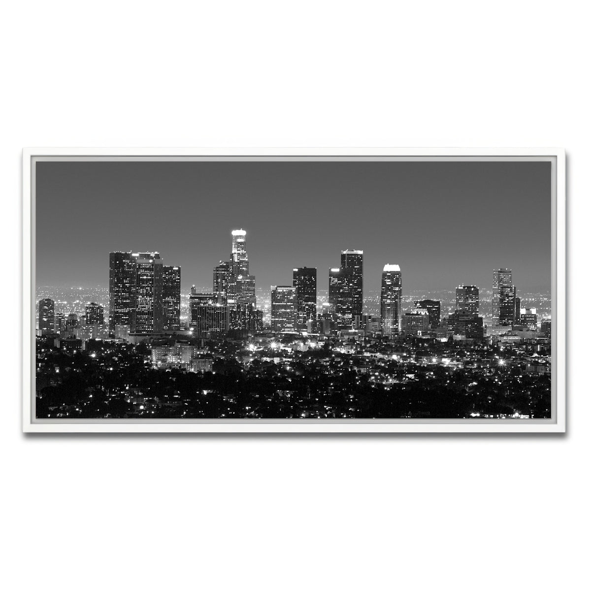 AUTO-MOCKUP WHITE | Los Angeles Skyline Wall Art | 1 Piece | White Frame | group=2x1