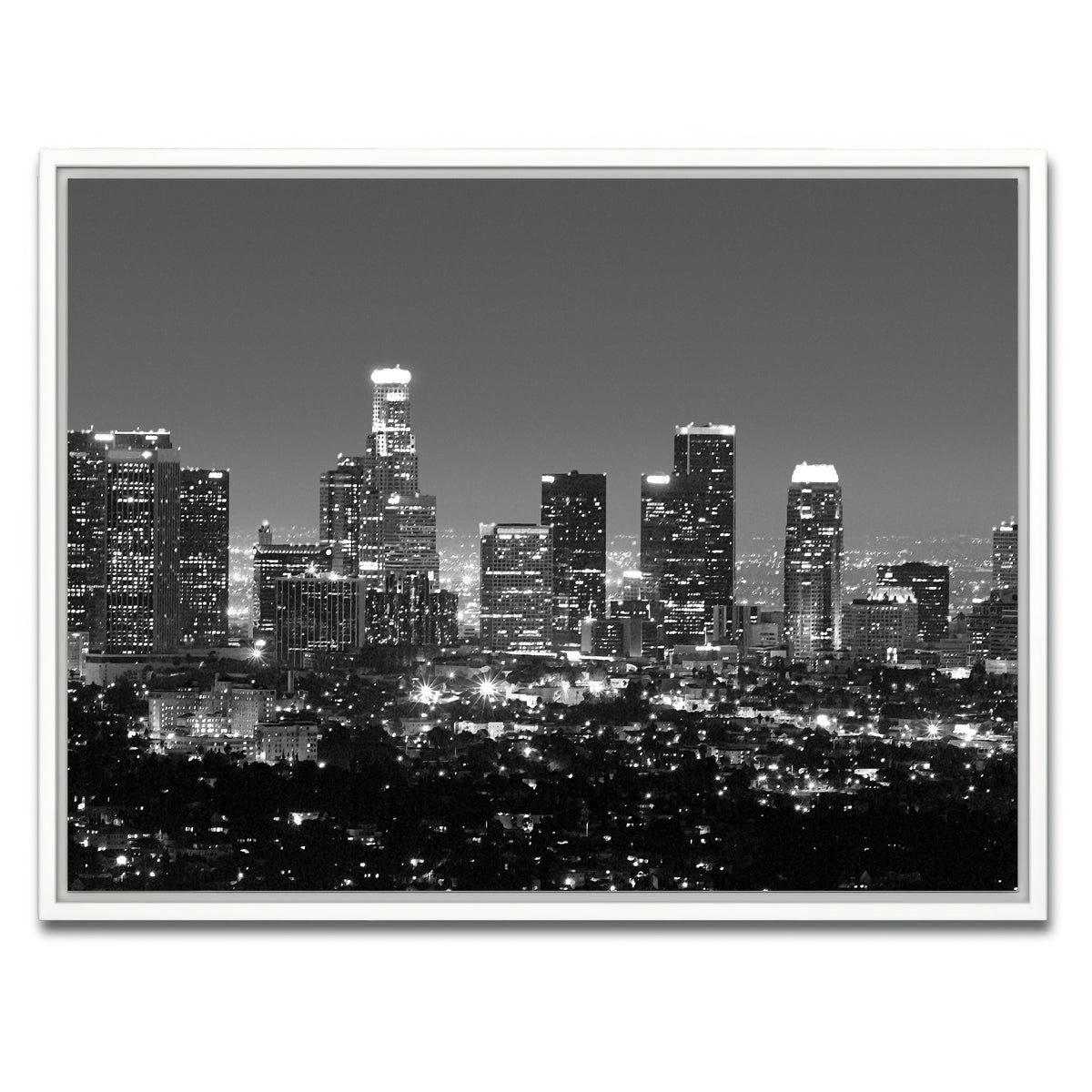 AUTO-MOCKUP WHITE | Los Angeles Skyline Wall Art | 1 Piece | White Frame | group=4x3