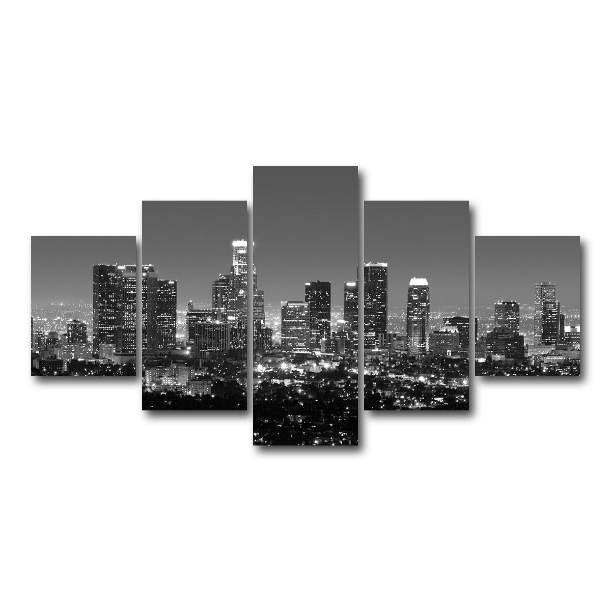 AUTO-MOCKUP WHITE | Los Angeles Skyline Wall Art | 5 Piece | Gallery Wrapped | group=5_short
