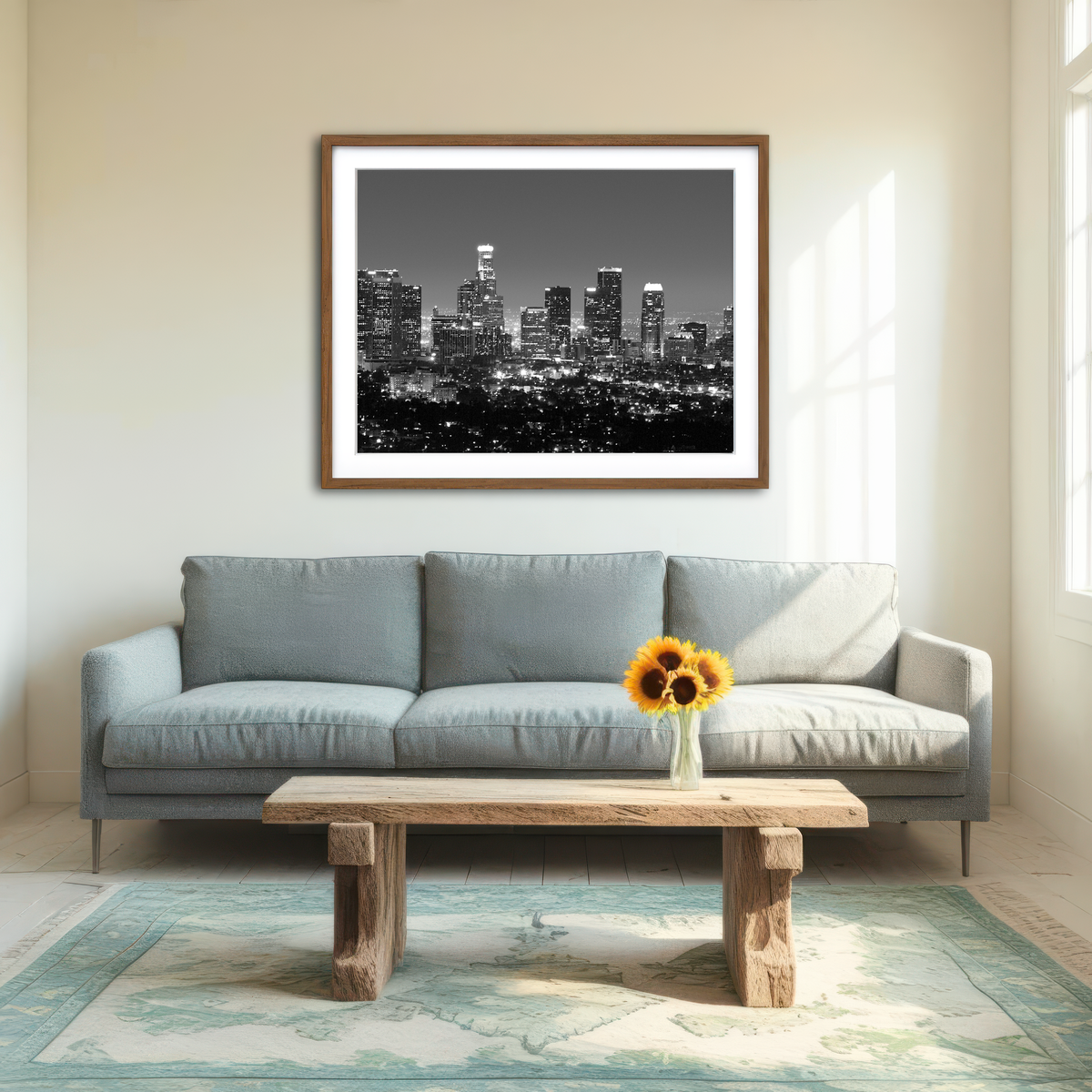 AUTO-MOCKUP ROOM | Los Angeles Skyline Wall Art