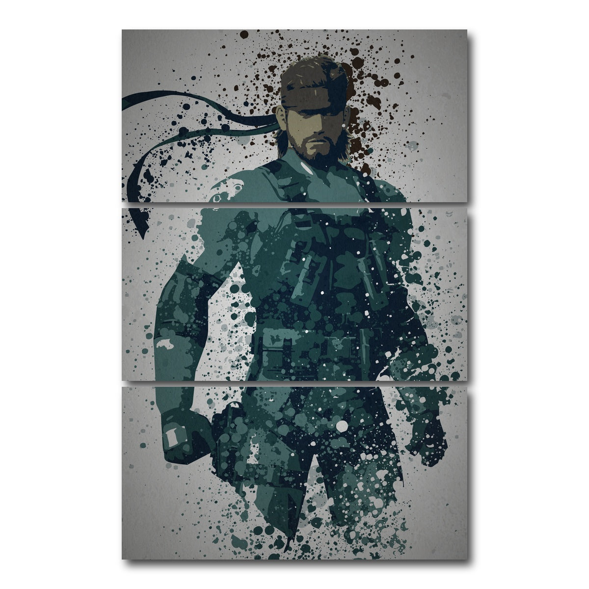 AUTO-MOCKUP WHITE | MGS Snake | 3 Piece | Gallery Wrap Canvas | group=12x24_stacked