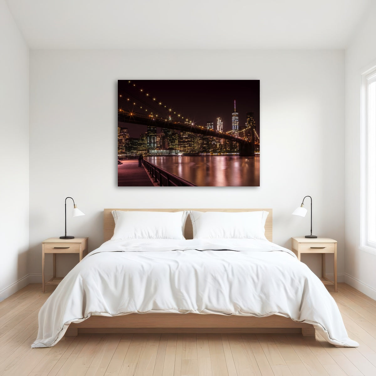 AUTO-MOCKUP ROOM | Manhattan Skyline & Brooklyn Bridge Sunset