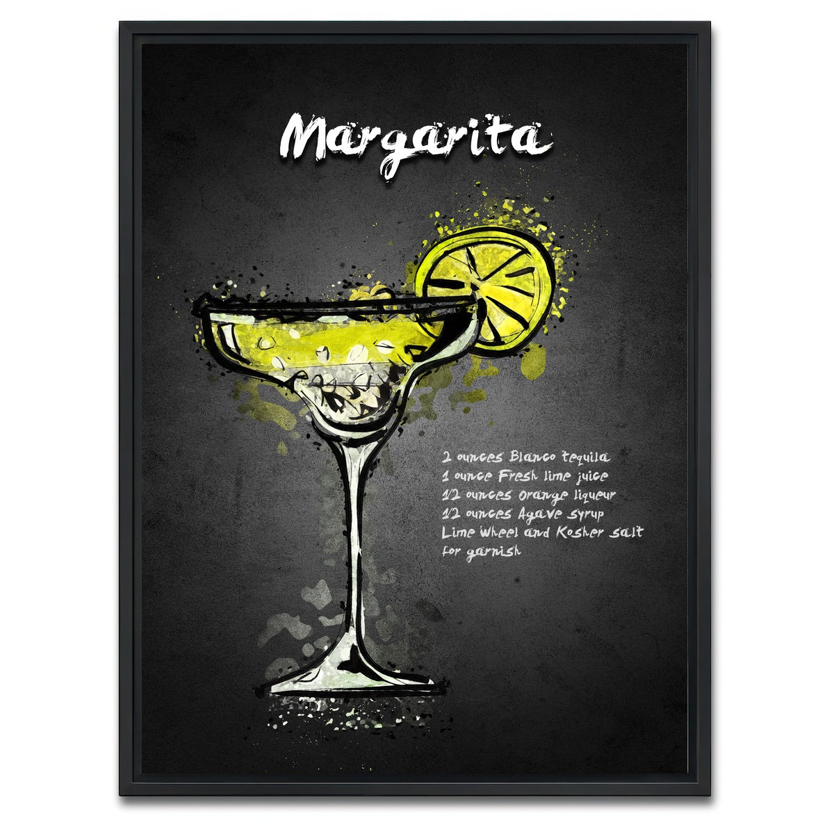 AUTO-MOCKUP WHITE | Margarita Recipe | 1 Piece | Black Framed Canvas | group=3x4