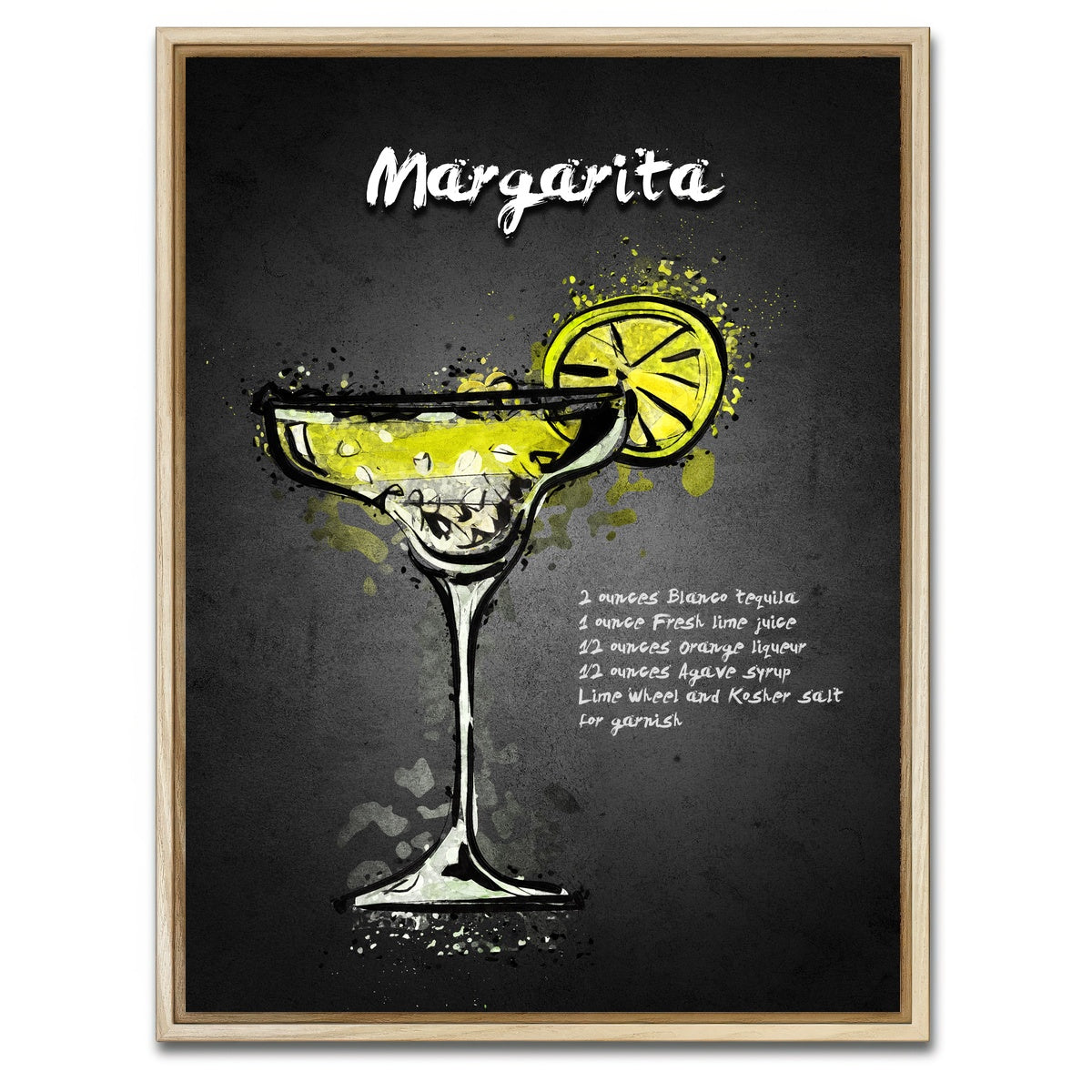 AUTO-MOCKUP WHITE | Margarita Recipe | 1 Piece | Natural Framed Canvas | group=3x4