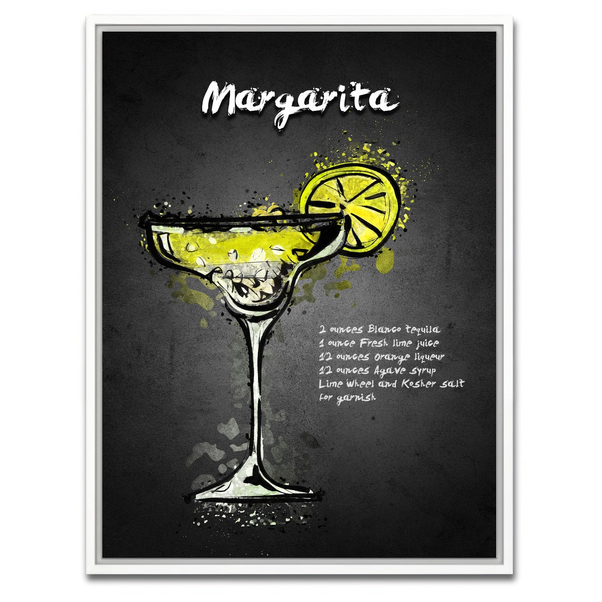 AUTO-MOCKUP WHITE | Margarita Recipe | 1 Piece | White Framed Canvas | group=3x4