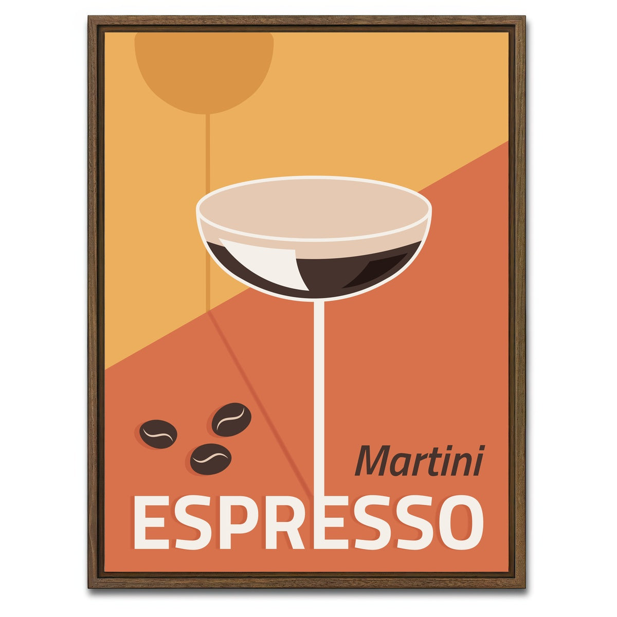AUTO-MOCKUP WHITE | Martini Espresso Drink | 1 Piece | Walnut Framed Canvas | group=3x4
