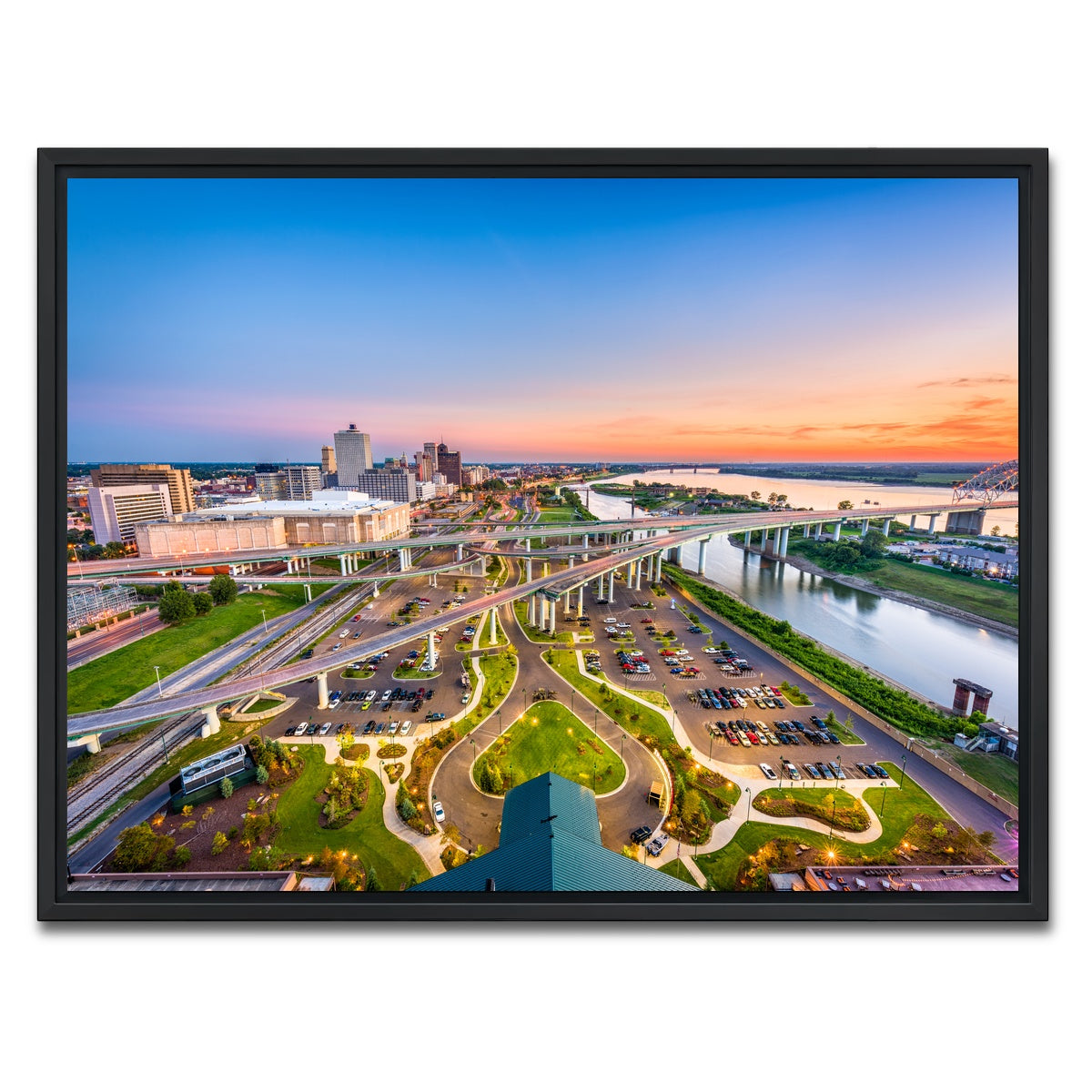 AUTO-MOCKUP WHITE | Memphis Aerial | 1 Piece | Black Framed Canvas | group=4x3