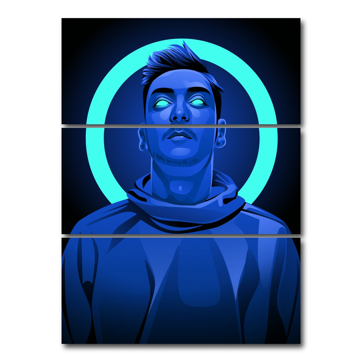 AUTO-MOCKUP WHITE | Mesut Ozil | 3 Piece | Gallery Wrap Canvas | group=8x18_stacked