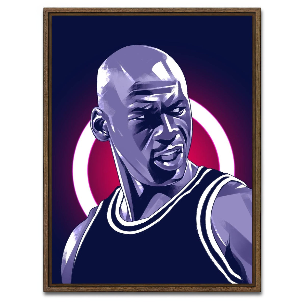 AUTO-MOCKUP WHITE | Michael Jordan | 1 Piece | Walnut Framed Canvas | group=3x4