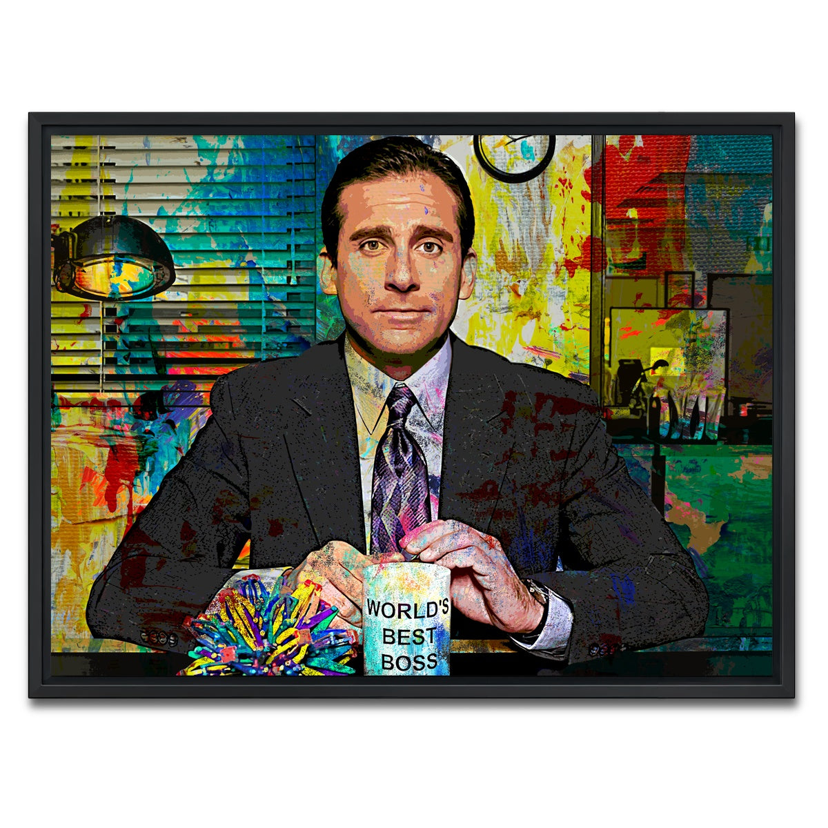 AUTO-MOCKUP WHITE | Michael Scott | 1 Piece | Black Framed Canvas | group=4x3