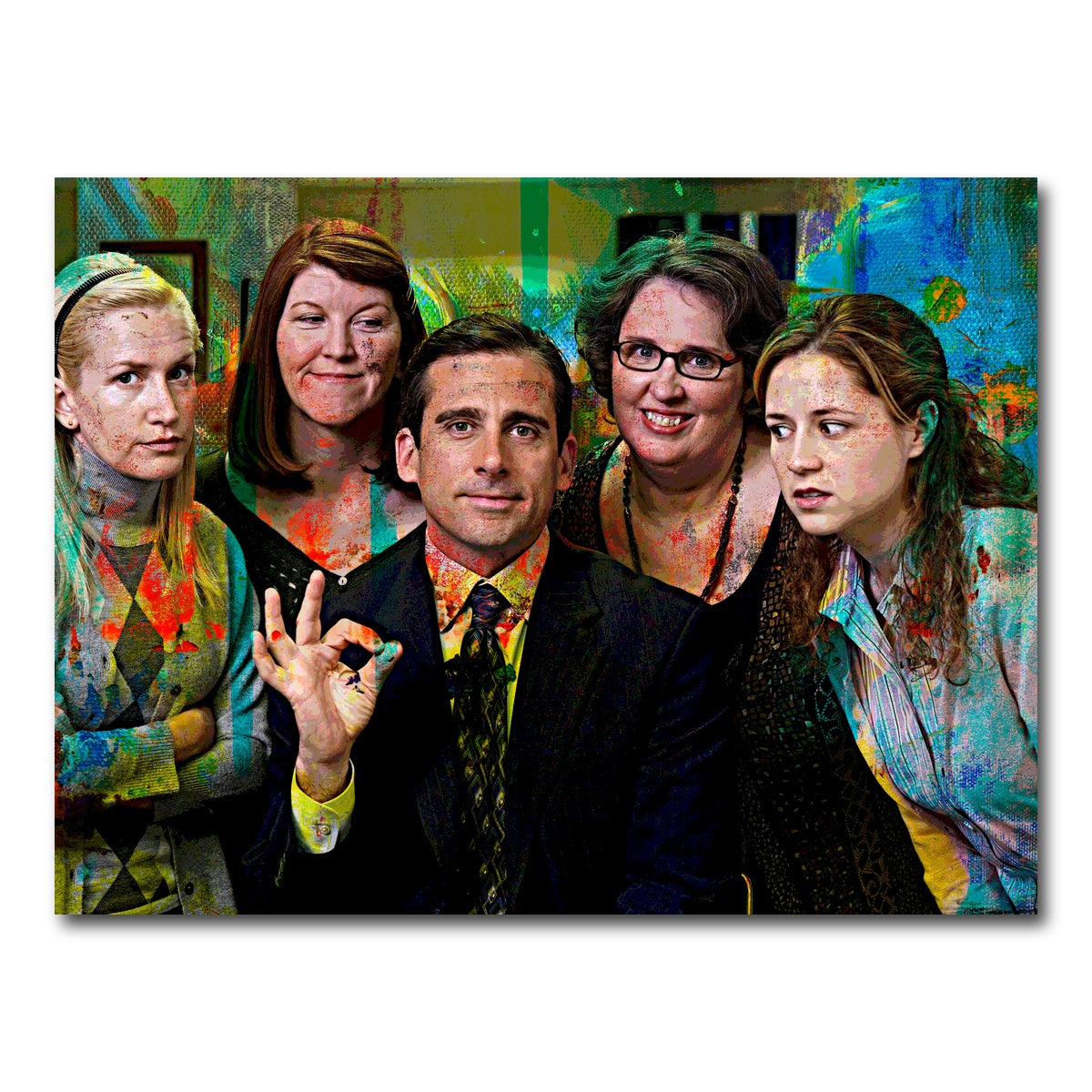 AUTO-MOCKUP WHITE | Michael & The Office Ladies | 1 Piece | Gallery Wrap Canvas | group=4x3