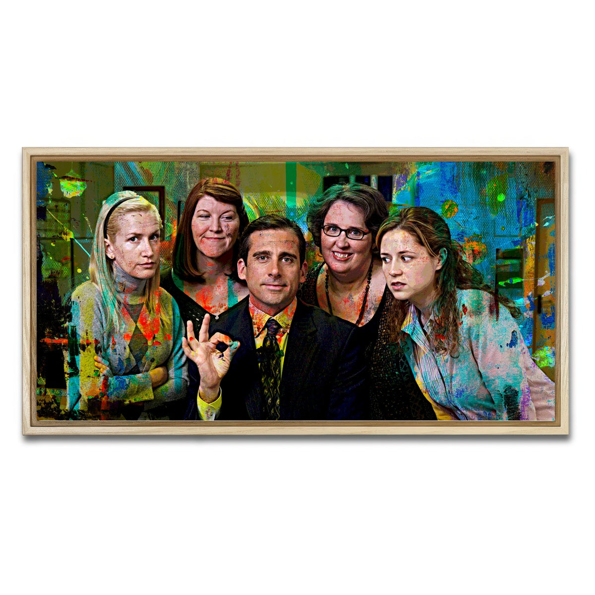 AUTO-MOCKUP WHITE | Michael & The Office Ladies | 1 Piece | Natural Framed Canvas | group=2x1