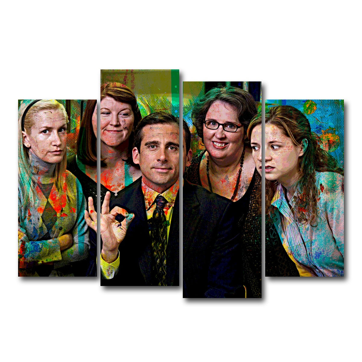 AUTO-MOCKUP WHITE | Michael & The Office Ladies | 4 Piece | Gallery Wrap Canvas | group=4_normal