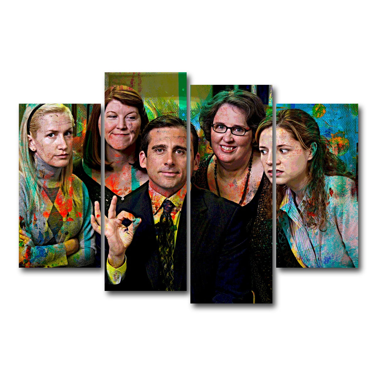 AUTO-MOCKUP WHITE | Michael & The Office Ladies | 4 Piece | Gallery Wrap Canvas | group=4_short