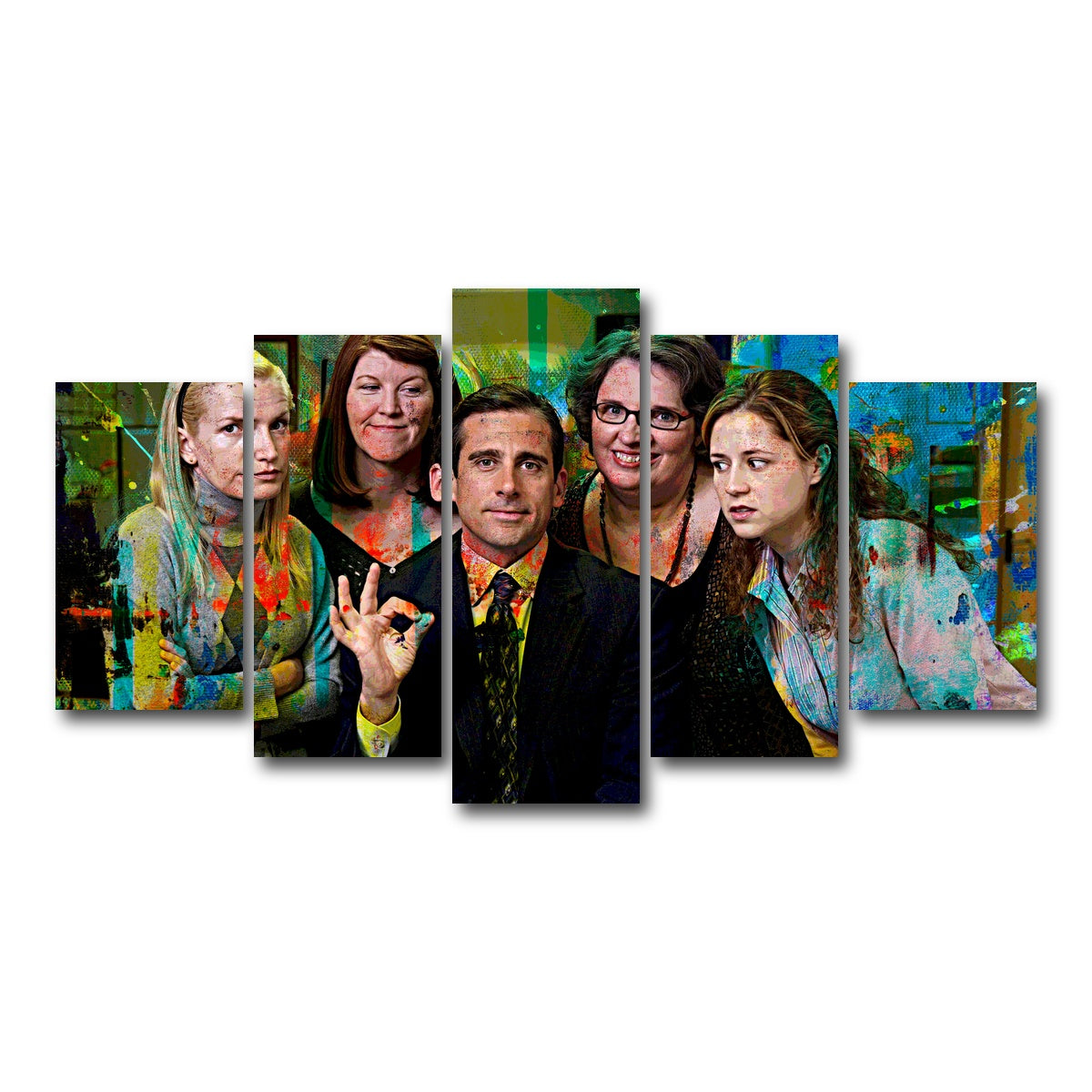 AUTO-MOCKUP WHITE | Michael & The Office Ladies | 5 Piece | Gallery Wrap Canvas | group=5_normal