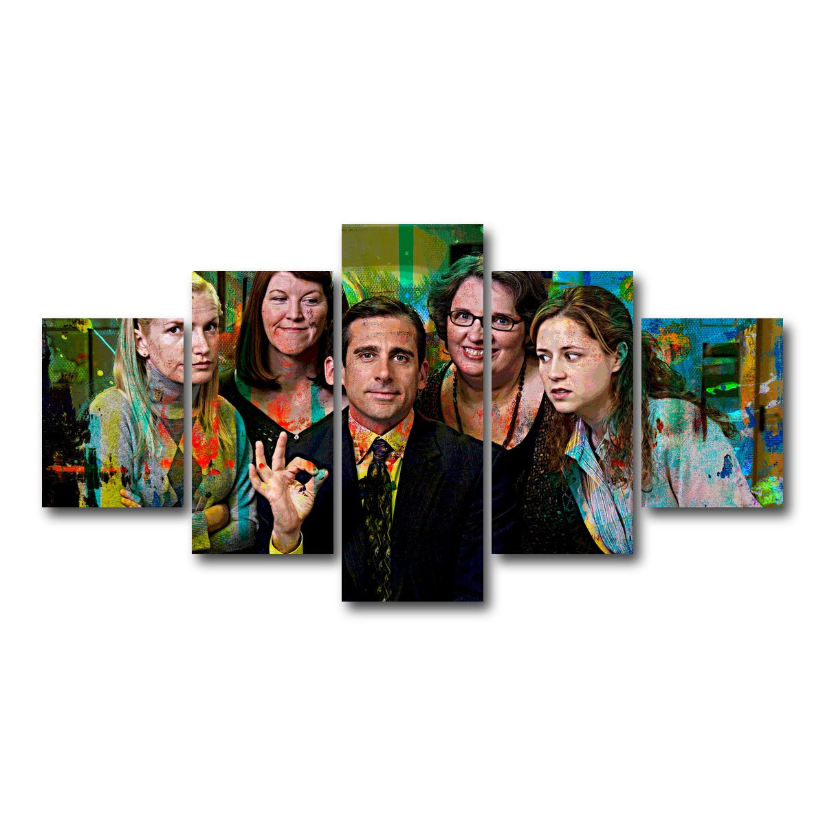 AUTO-MOCKUP WHITE | Michael & The Office Ladies | 5 Piece | Gallery Wrap Canvas | group=5_short