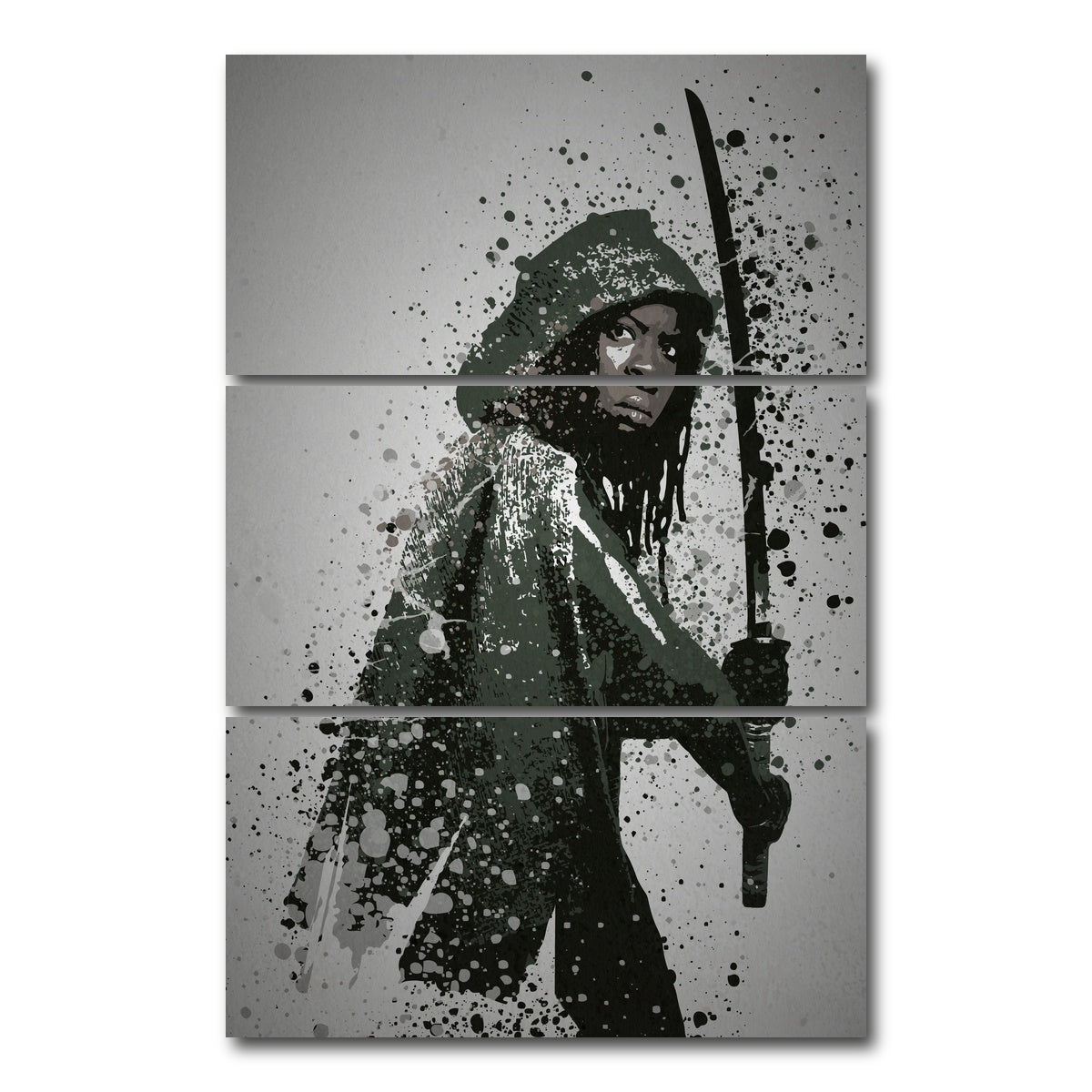 AUTO-MOCKUP WHITE | Michonne | 3 Piece | Gallery Wrap Canvas | group=12x24_stacked