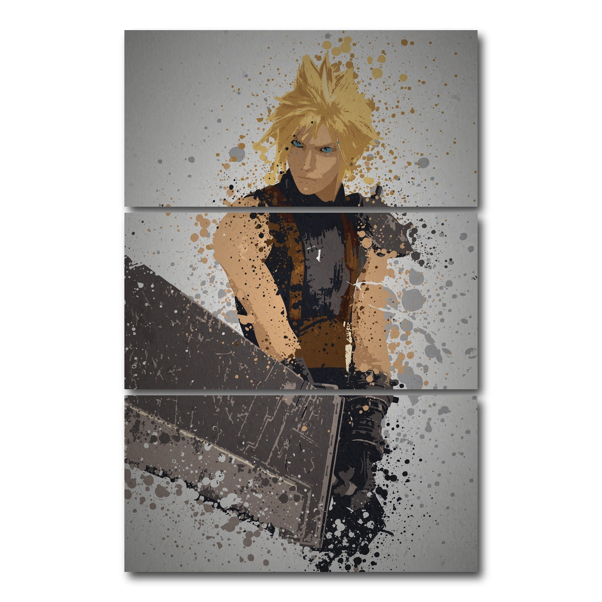 AUTO-MOCKUP WHITE | Midgar Mercenary | 3 Piece | Gallery Wrap Canvas | group=12x24_stacked