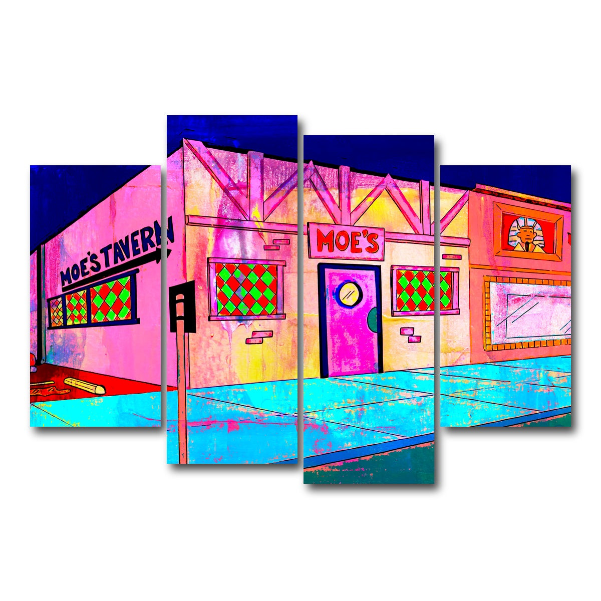 AUTO-MOCKUP WHITE | Moe's Tavern | 4 Piece | Gallery Wrap Canvas | group=4_short