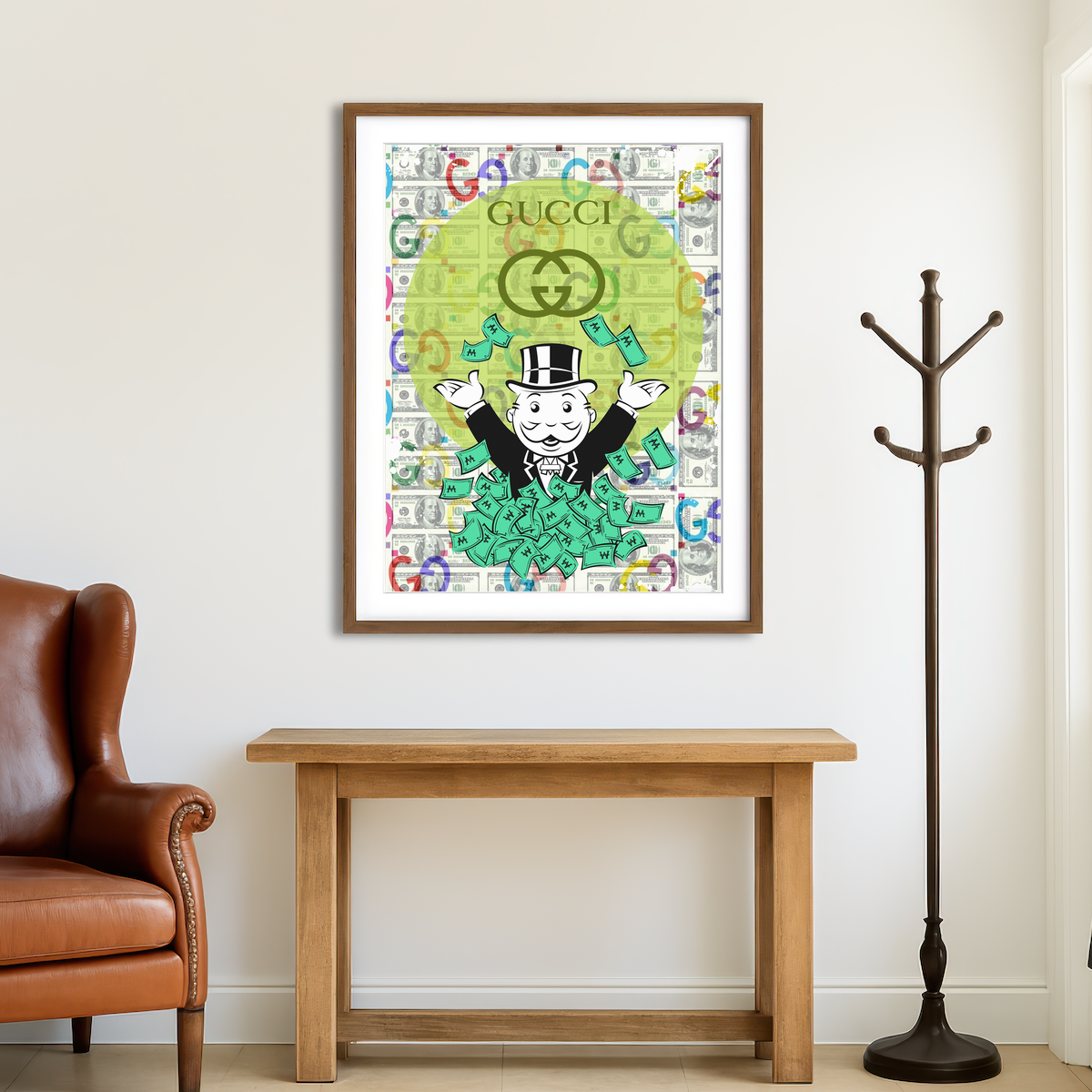 AUTO-MOCKUP ROOM | Monopoly Money GUCCI Wall Art