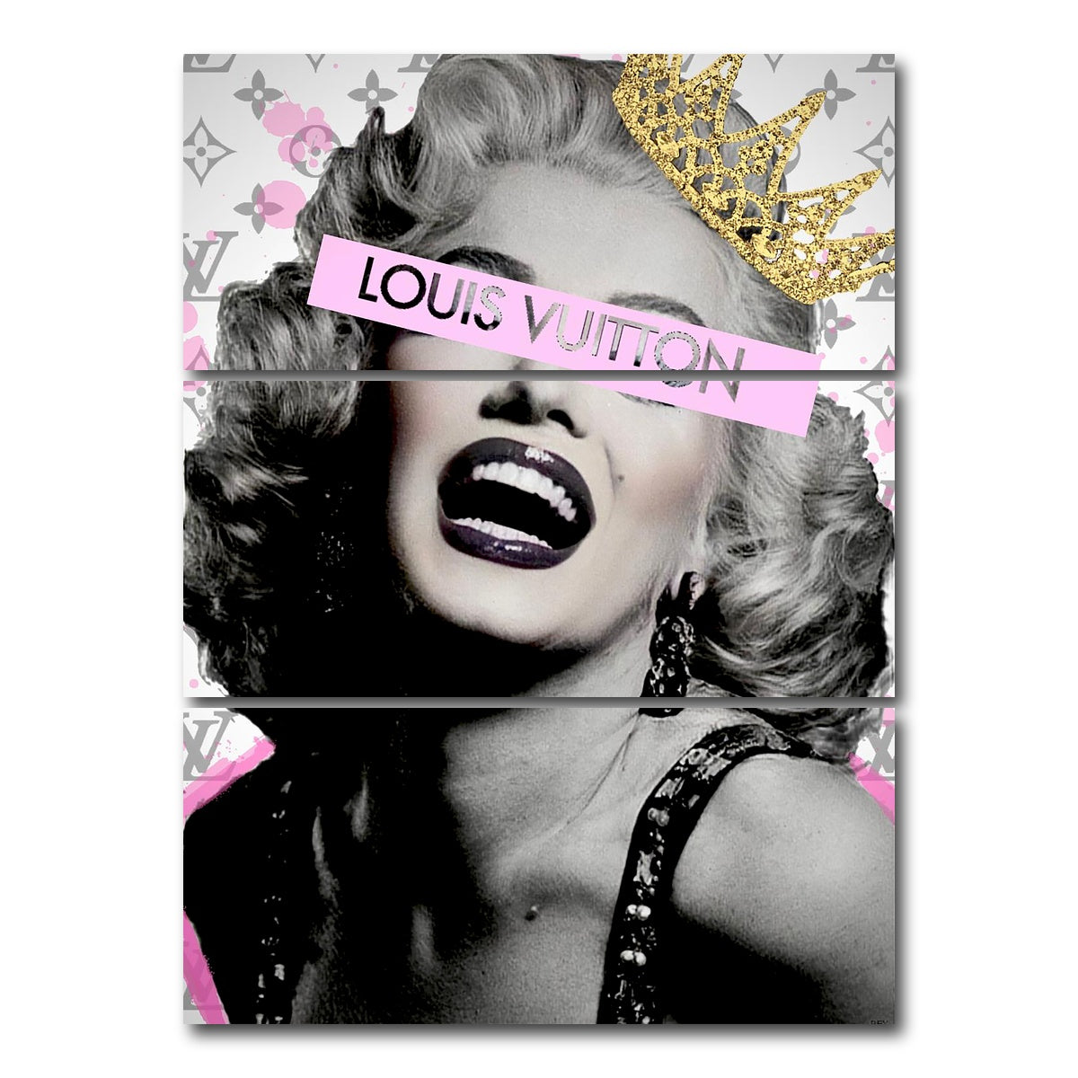 AUTO-MOCKUP WHITE | Monroe See no evil | 3 Piece | Gallery Wrap Canvas | group=8x18_stacked