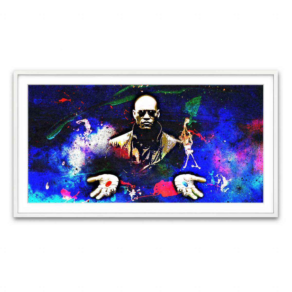 Framed Print 2x1 White