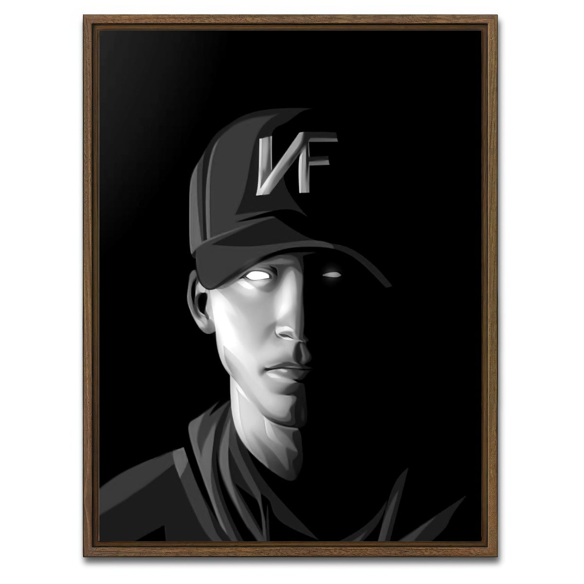 AUTO-MOCKUP WHITE | NF the rapper | 1 Piece | Walnut Framed Canvas | group=3x4