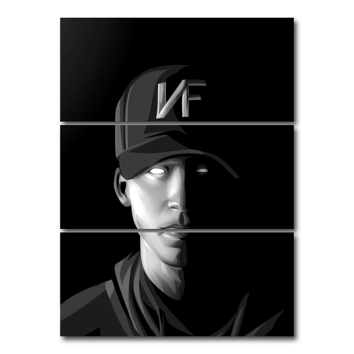 AUTO-MOCKUP WHITE | NF the rapper | 3 Piece | Gallery Wrap Canvas | group=8x18_stacked